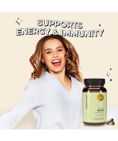 Future Kind Vegan Iron Supplement with Vitamin C - 30 Capsules in Glass Bottle - Buy Online on GoSupps.com