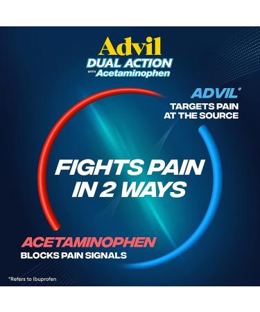 Advil Dual Action Coated Caplets - 8 Hour Pain Relief - 216 Count - Buy Online on GoSupps.com