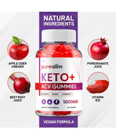 (5 Pack) Pure Slim Keto ACV Gummies - Advanced Formula PureSlim Keto Plus ACV Gummies Apple Cider Vinegar Pure Slim ACV Gummies Dietary Supplement Reviews Men Women (300 Gummies) - Buy Online on GoSupps.com
