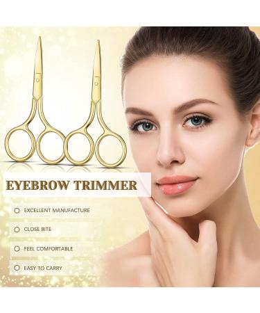 5-Piece Stainless Steel Nose Hair Scissor Set for Facial Grooming - Small Straight Tip Beauty Scissors for Hair, Mustache, Beard, and Eyebrow Trimming (Gold) - Buy Online on GoSupps.com