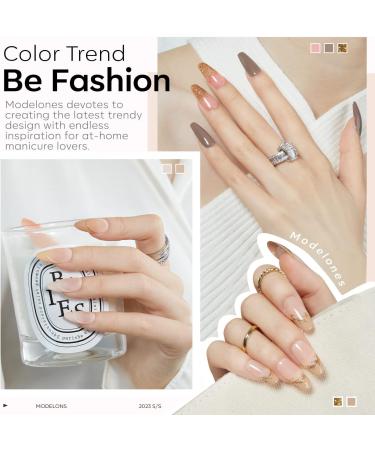 Modelones Gel Nail Polish Set - 6 Nude Glitter Colors for French Manicure | Classic Pink Soak Off LED Gel Polish | DIY Salon Holiday Gifts - 7ml - Buy Online on GoSupps.com