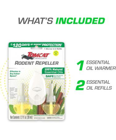Tomcat Rodent Repeller - Essential Oil Plug-In with 2 Refills | Effective Mouse Repellent for Home & Garden - Buy Online on GoSupps.com