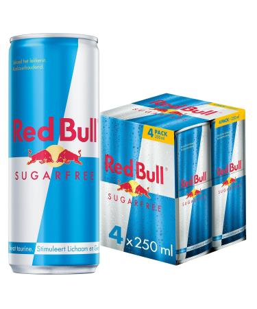 Red Bull Nederland BV Red Bull Energy Drink Sugarfree 4pack 4 x 250ml I Sugarfree energy drink I Appreciated worldwide by top athletes I Stimulates body and mind