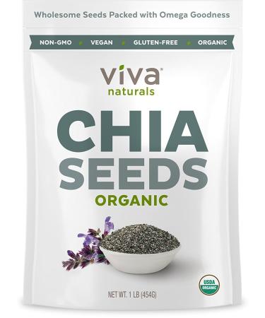 Viva Naturals The Finest Organic Raw Chia Seeds, 1 Pound