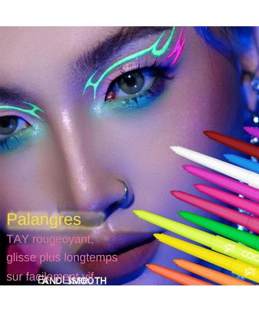 Eye-liner liquide color eye-liner color | Doublure liquide fluorescente UV s chage rapide 12 couleurs imperm able | Fournitures de f te Neon Glow doublures graphiques hautement pigment es pour - Buy Online on GoSupps.com
