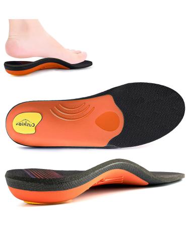 Full Length Arch Support Shock Absorption Orthotic Insole Insert for Flat Feet Plantar Fasciitis Relieve Foot Soreness Unisex Suitable Athletic Work Shoes(Size:UK-5 Length:9.44" Black) UK-5-24CM--9.44" Black