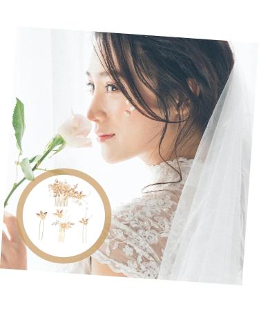 Housoutil 1 Set Wedding Hair Comb Hair Barrettes Hair Clips Bridal Tiara Wedding Bun Comb Pearl Hair Comb Pearl Hair Clip Rhinestones Bride Hair Accessories Copper Wire - Buy Online on GoSupps.com