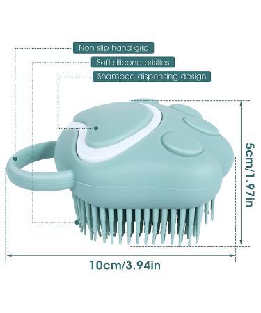 Molain Silicone Pet Bath Brush Comb - Grooming & Massage Tool with Shampoo Dispenser (Blue Paw Shape) - Buy Online on GoSupps.com