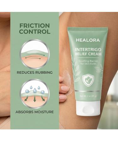 JINMAO Healora Intertrigo Cream Skin Fold Barrier Cream for Moisture & Friction Protection Supports Skin Comfort Fast-Drying Non-Greasy Formula for Friction-Prone Areas 2 oz (57 g) (1) - Buy Online on GoSupps.com