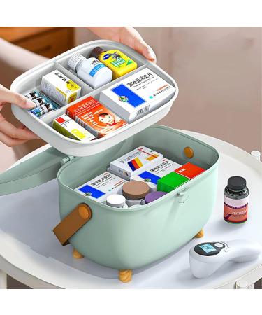 Buy Medicine Storage Box - Double Layer Organizer with 360 Rotation Lock - Green First Aid Kit - Buy Online on GoSupps.com