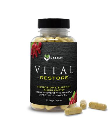 KaraMD Vital Restore - Supplement for Leaky Gut Colon Health & Immune Support - with Zinc Turmeric Berberine & L-Glutamine - Vegetable Capsules - 30 Servings (90 Capsules) 1