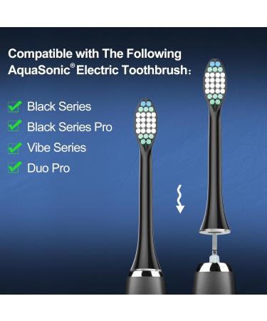 Replacement Toothbrush Heads for AquaSonic Black Series & Vibe Series - Pack of 10 | Compatible with Duo Series Pro & Black Series Pro - Optimal Cleaning Solutions - Buy Online on GoSupps.com