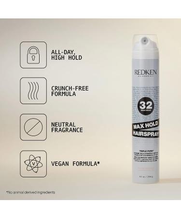 Redken Max Hold Neutral Hairspray 32 - Extreme High Hold, Long-Lasting Lift & Frizz Control - 9.1 oz - Buy Online on GoSupps.com