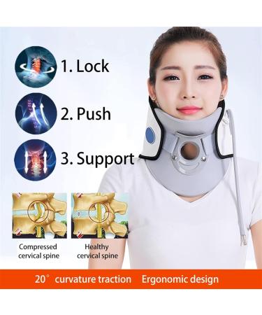 Adjustable Cervical Traction Collar - Inflatable Neck Device for Home Use | Improve Spine Alignment & Comfort - Buy Online on GoSupps.com