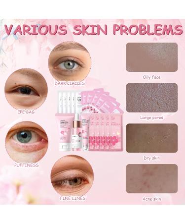 Kids Skin Care Products Skincare for Kids Sakura Skincare Set - Face Cream Serum Eye Serum Sleep Mask Face Mask Mud Mask- Moisturizing Brightening Sakura Pamper Sets for Teenage Girls - Buy Online on GoSupps.com