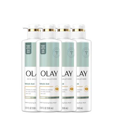 Olay Skin Solutions Hydrating Body Wash for Women with Salicylic Acid 17.9 fl oz (Pack of 4)