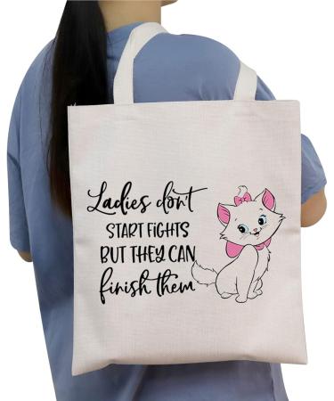 Bauna Aristocats Marie Quote Makeup Bag - 'Don't Start Fights But Can Finish Them' - Perfect Best Friend Gift for Women - Buy Online on GoSupps.com
