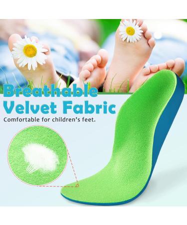 Ailaka Kids Orthotic Arch Support Insoles - PU Foam Inserts for Overpronation Flat Feet & Plantar Fasciitis | 4-6 M US Big Kid Green - Buy Online on GoSupps.com