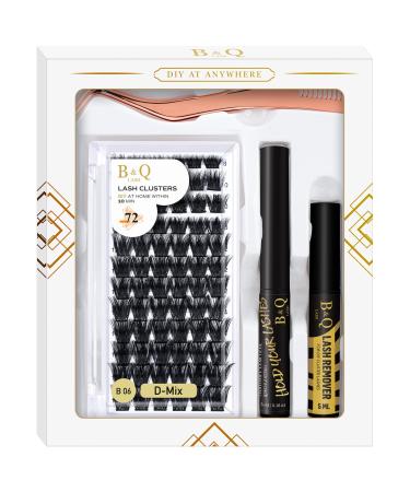 Eyelashes extensions set b & q lash extension set diy eyelash extension set individual eyelash mascara eyelash adhesive remover remover for eyelash extensions set beginners (kit b06) d-8-16mix lash kit b06