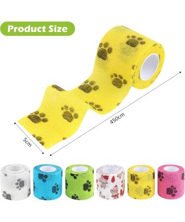 Ukofew 6pcs Self-Adhesive Bandage for Pets & Horses | Elastic Cohesive Wrap for Dogs Cats & Injuries (5cm x 4.5m) - Shop Now! - Buy Online on GoSupps.com