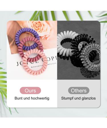 Jesslab Spiral Hair Tie - 10 Traceless Plastic Coil Ponytail Holders | No-Damage Hair Accessories for Girls & Women | Color Sorted (#33) - Shop Internationally! - Buy Online on GoSupps.com