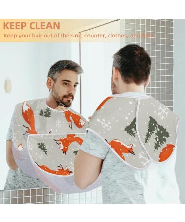 Fox Tree Beard Bib Apron - Non-Stick Waterproof Hair Catcher for Men | Perfect Grooming Gift with 2 Suction Cups - Buy Online on GoSupps.com