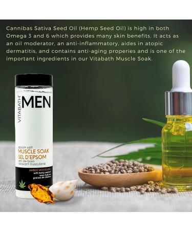 Vitabath Men's Amber Woodland Epsom Salt Muscle Soak - 21.2 oz for Workout Recovery & Relaxation - Buy Online on GoSupps.com