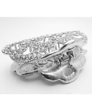 Vintage Silver Swarovski Crystal Hair Claw Clip for Long Hair - Retro Copper Design - Buy Online on GoSupps.com