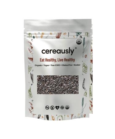 Cereausly Organic Black Chia Seeds in Bulk | 4 Lb | Non-GMO | Kosher | Gluten-Free | Vegan