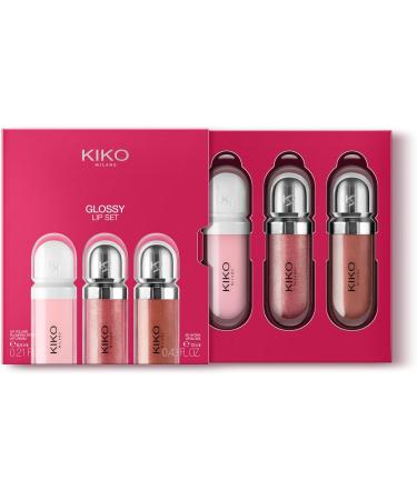 KIKO Milano Glossy Lip Set Makeup Kit: 2 Moisturizing Glosses and 1 Perfecting Lip Cream - Buy Online on GoSupps.com