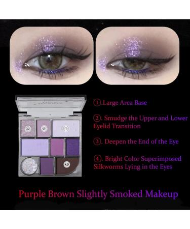 Buy 9 Colors Pearlescent Eyeshadow Palette - Purple Smoky Eye Makeup Matte & Shimmer Longwearing Pigments - Buy Online on GoSupps.com