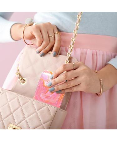 Buy Stylish Leather Lipstick Case with Mirror | Mini Lip Gloss Organizer Abstract Watercolor Orange - Buy Online on GoSupps.com