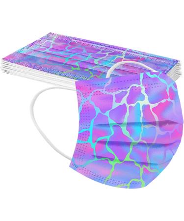 Jingyua 50 Pack Colorful Disposable Masks - Butterfly Pattern Adult Mouth Protection - Buy Online on GoSupps.com