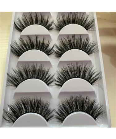 minkissy 5 Pairs Natural False Lashes Natural Fake Eyelashes Cross Eyelashes Natural Eyelashes Black Dense 3d Dense Eyelash - Buy Online on GoSupps.com