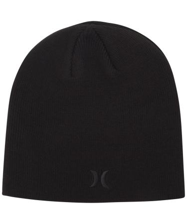 Hurley Men's Winter Hat - Classic Icon Beanie Black/Black One Size