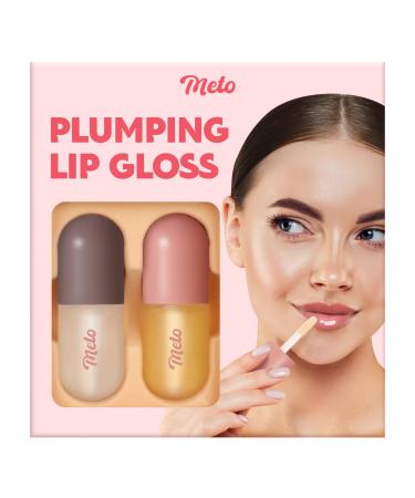 Meto Lip Plumper (2 Count) Lip Plumper and Lip Care Serum Lip Mask Lip Plumper Gloss Make Lips Fuller and Moisturizing Beautiful Lips - Hydrating & Fine Line Reducing Formula (5.5ML Day & Night)