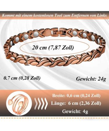 Vicmag Copper Magnetic Hard Band Bracelet for Women - 99.99% Pure Copper Adjustable Size Includes Jewelry Gift Box (Copper Fish Tail) - Buy Online on GoSupps.com