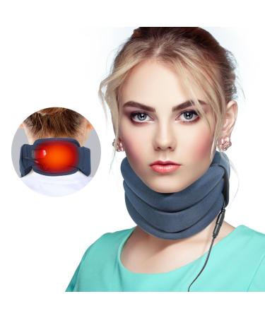 HONGJING Heated Neck Brace for Neck Pain and Support Soft Foam Cervical Collar with Heating - for Wrap Align Stabilize Vertebrae