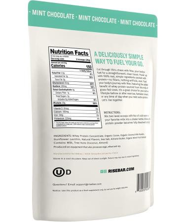 Buy Rise Whey Protein Powder - Mint Chocolate | 25g Protein Sugar-Free Gluten-Free No Artificial Flavors - 2.4 lbs International Shipping Available - Buy Online on GoSupps.com