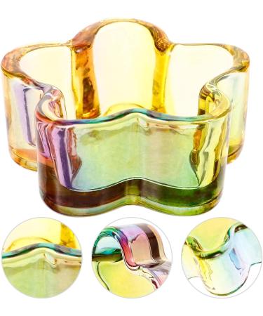 Ipetboom Glass Dappen Monomer Dish Flower Shaped Crystal Acrylic Nail Cup Acrylic Liquid Powder Dappen Bowl Dish Nail Manicure Tool Rainbow - Buy Online on GoSupps.com