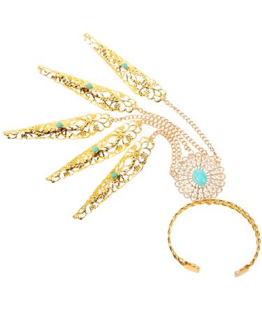 Didiseaon 2Pcs Practical Fashion More Comfortable Cozie Dance Shows Fingernail Tip Claw Rings Nail Bracelet Women Belly Nail Fingernail Claws Claw Fingers Cosplay Halloween Jewelry Paw