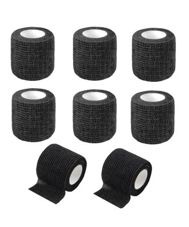 8 Rolls Self Adhesive Bandage ELATIC Self Adhesive Bandage BreatraABLE WATERPROOF Comfortable Bandage for Wrist Ankle Non Woven Self ADHESIVE (Black 5cm*4.5m) 8 Schwarz