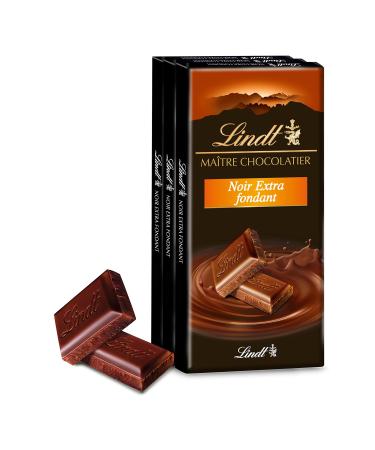 Lindt - MAITRE CHOCOLATIER Extra Fondant Tablet - Dark Chocolate - 110g - Pack of 3