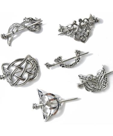 NSBELL 6PCS Viking Celtic Hair Clips - Vintage Silver Hairpins for Girls and Women - Buy Online on GoSupps.com