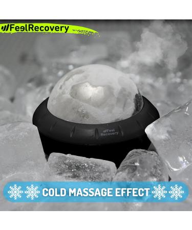Therapeutic Massage Ball with Gel & Stainless Steel for Cold/Heat Therapy - Small Roller with Handle for Fascia Back Neck & Feet - Ideal Wellness Gift in Black - Buy Online on GoSupps.com