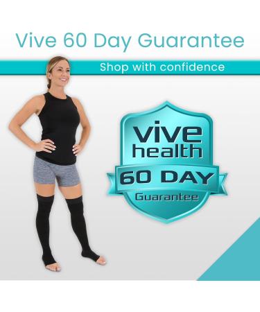 TrucapPress Transparent Compression Stockings for Men & Women - Thigh-High Open Leg Sleeves - Black L - Buy Online for Leg Treatment - Buy Online on GoSupps.com