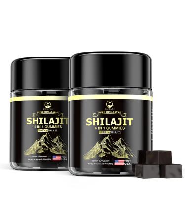 Pure Himalayan Shilajit Gummies for Men & Women Organic Ashwagandha Gummies 85+ Trace Minerals & 75% Fulvic Acid for Energy Stamina & Immune Support Vegan Non-GMO 120 Count