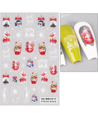 JMEOWIO 6 Sheets Christmas Nail Art Stickers Decals Self-Adhesive Winter Holiday Cute Red Nail Supplies Nail Art Design Decoration Accessories - Buy Online on GoSupps.com