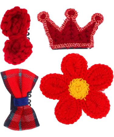 minkissy 4 Sets Girls Hair Clip Flower Hair Pin Toddler Alligator Clips Snap Hair Clip Cute Hair Clip Bow Hair Tiara Princess Hair Clips Girls Suit Kids Hair Clip Miss Bangs Fabric Crown - Buy Online on GoSupps.com