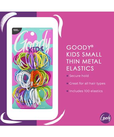 Goody Kids Ouchless Elastic Hair Tie - 100 Count Assorted Colors - Pain-Free Hair Accessories for All Ages - Long Lasting Braids & Ponytails - Buy Online on GoSupps.com